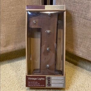 Bronze Vintage lights Number 1 LED lighted Sign